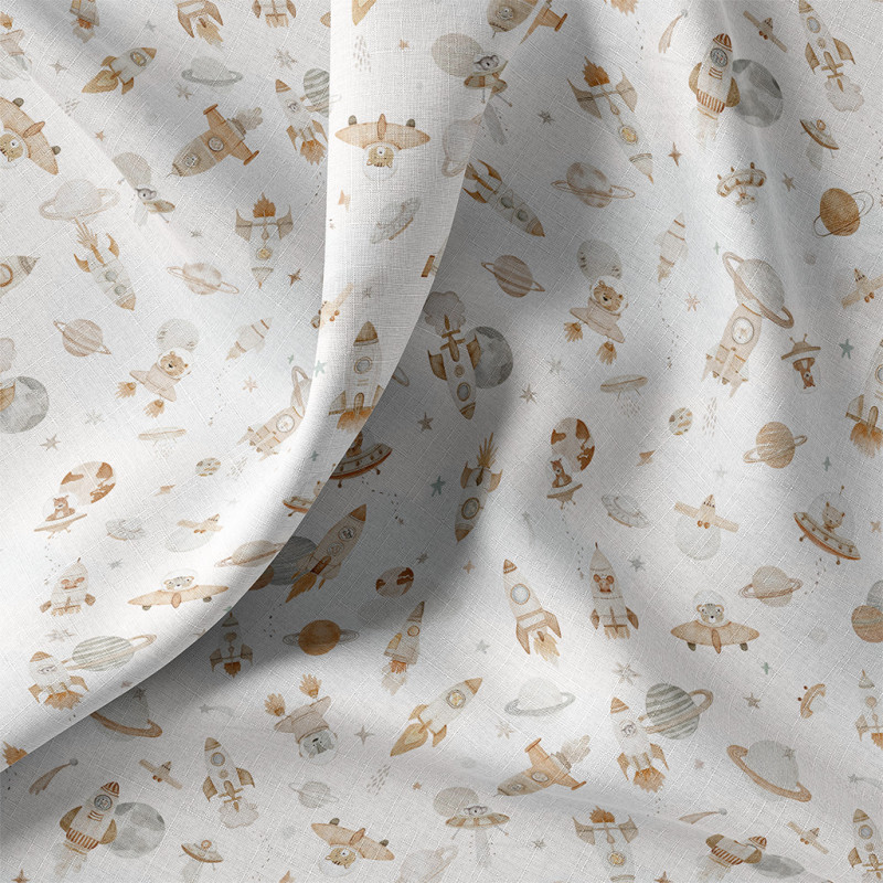 Printed Cotton FUZBUZ Ecru / Natural